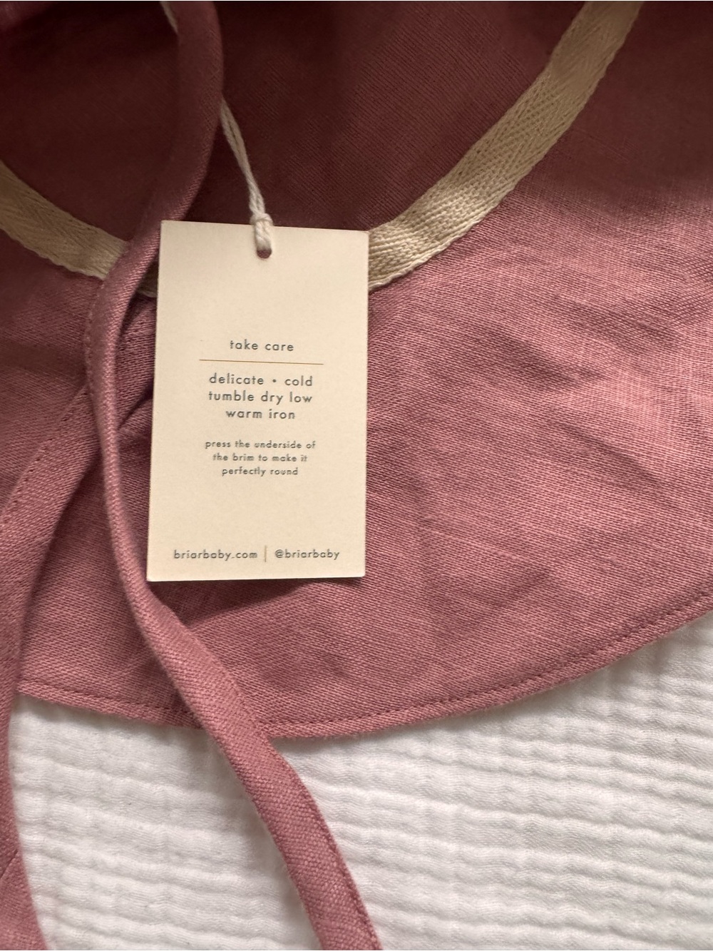 NWT Briar Baby Dusty Rose Kids Bucket Hat with Chin Ties - Picture 2 of 3
